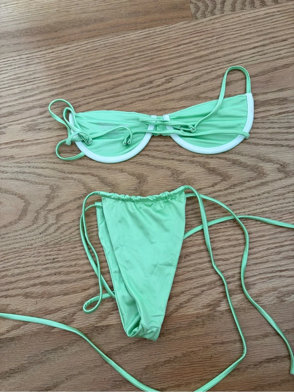 Frankie’s bikinis Green String Bikini Swim Set